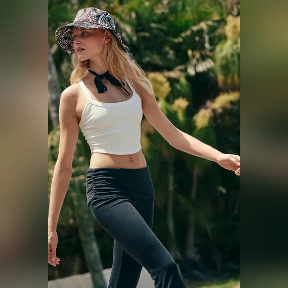 NWTFREE PEOPLE Movement Aced Pants Ruched Waist Yoga Pants Black Size XS - Picture 7 of 13